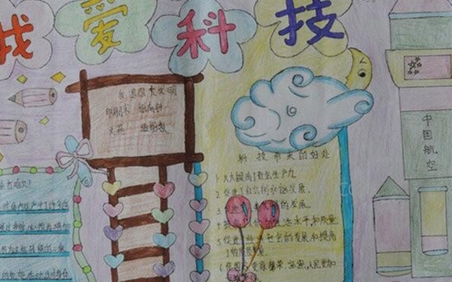 科技手抄報(bào)圖片，我愛(ài)科技
