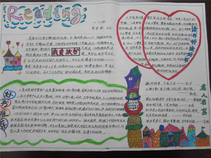 關于讀書的手抄報，好書推薦