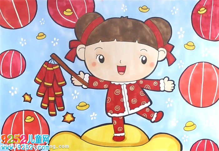 過年<a href=http://www.inspiredelm.com/ertonghua/ target=_blank class=infotextkey>兒童畫</a>怎么畫