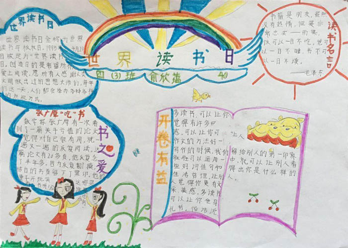 小學(xué)生讀書手抄報(bào),書之愛