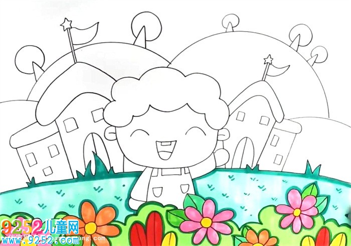 文明校園怎么畫