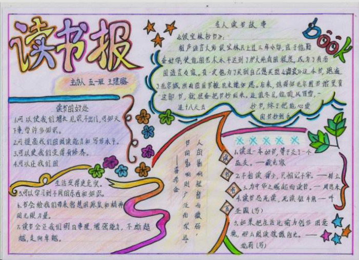 關(guān)于讀書的手抄報(bào)圖片，讀書的好處