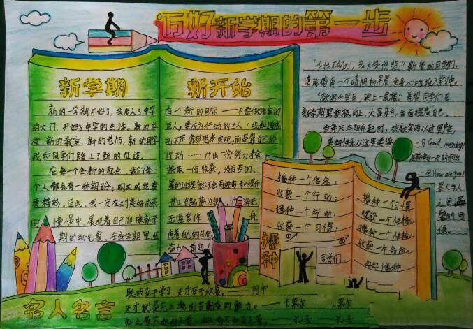 關于開學的手抄報內容，邁好開學第一步