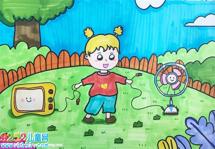 節(jié)約用電怎么畫