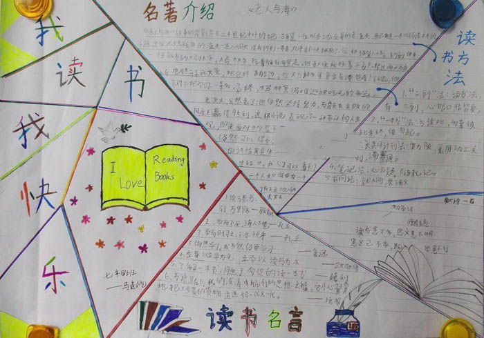 小學(xué)生讀書(shū)手抄報(bào),我讀書(shū)我快樂(lè)