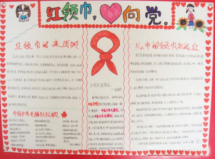 紅領(lǐng)巾手抄報，心中的領(lǐng)巾永遠紅
