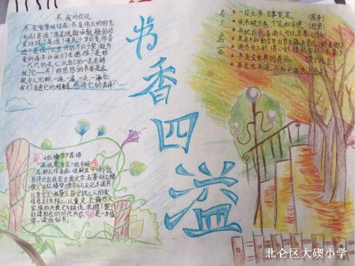 關(guān)于讀書的手抄報(bào)，書香四溢