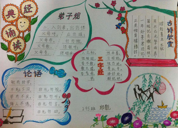 讀書手抄報圖片，經(jīng)典誦讀