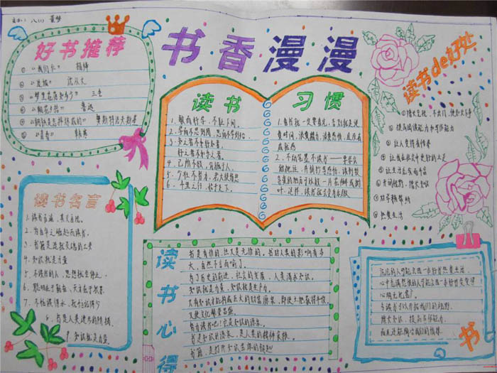 關于讀書的手抄報，書香漫漫