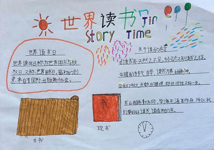 小學(xué)生讀書手抄報(bào),世界讀書日