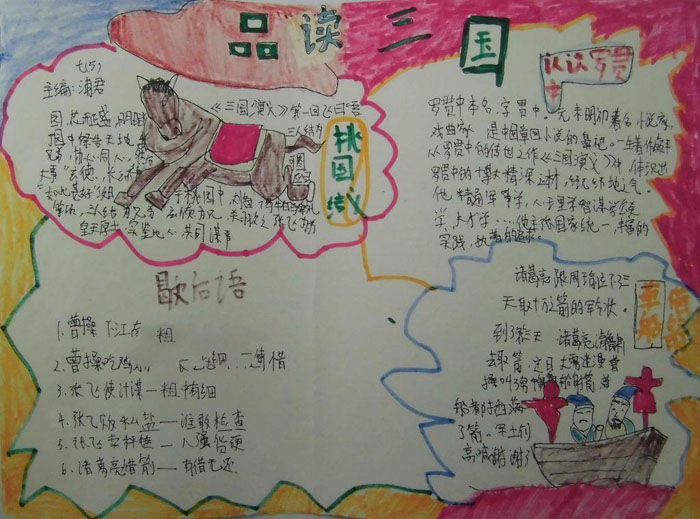 好看的三國演義手抄報(bào)圖片，品讀三國