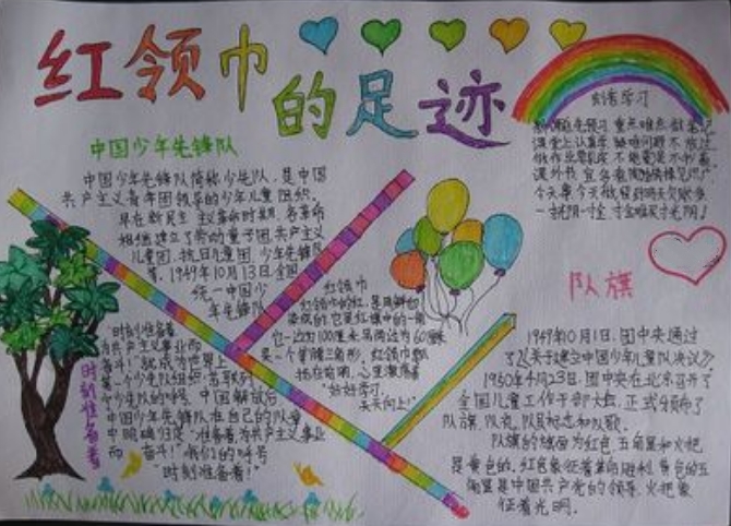 紅領(lǐng)巾的足跡，紅領(lǐng)巾手抄報