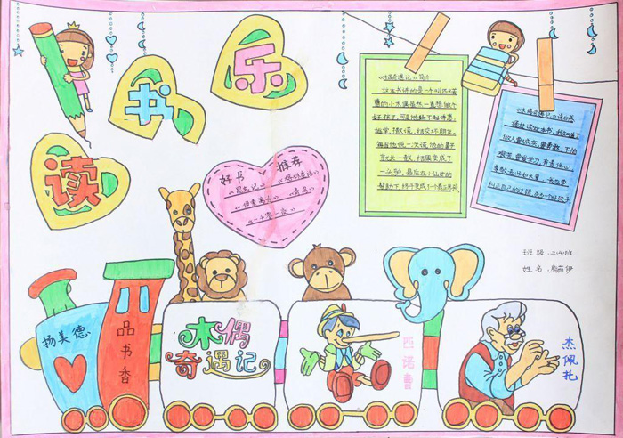 我愛讀書手抄報圖片，讀書樂