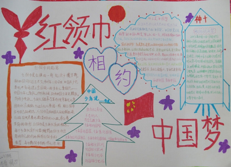 紅領(lǐng)巾手抄報，強國靠大家