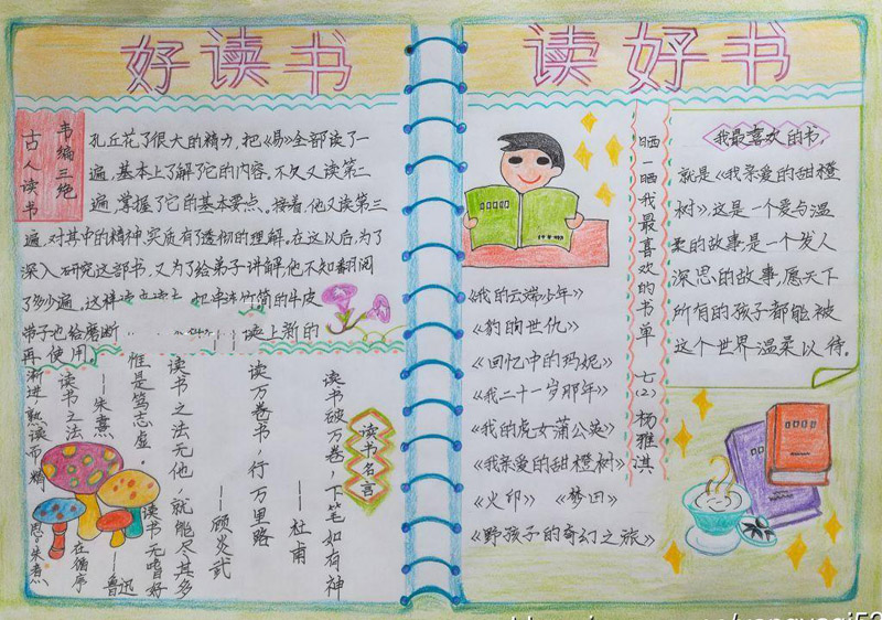 暑假讀書手抄報，讀一本好書