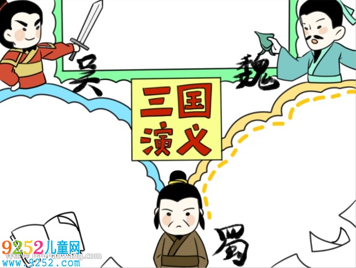 小學生三國演義<a href=http://www.inspiredelm.com/shouchaobao/ target=_blank class=infotextkey>手抄報</a>模板