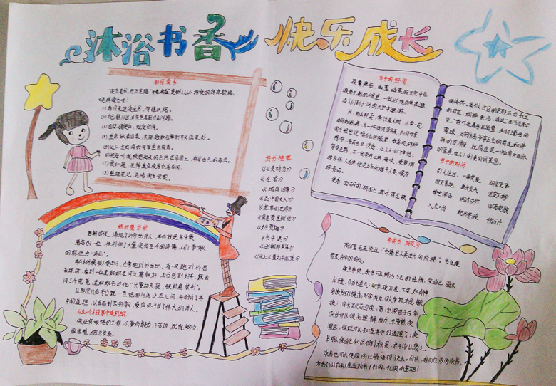 讀書手抄報，沐浴書香快樂成長