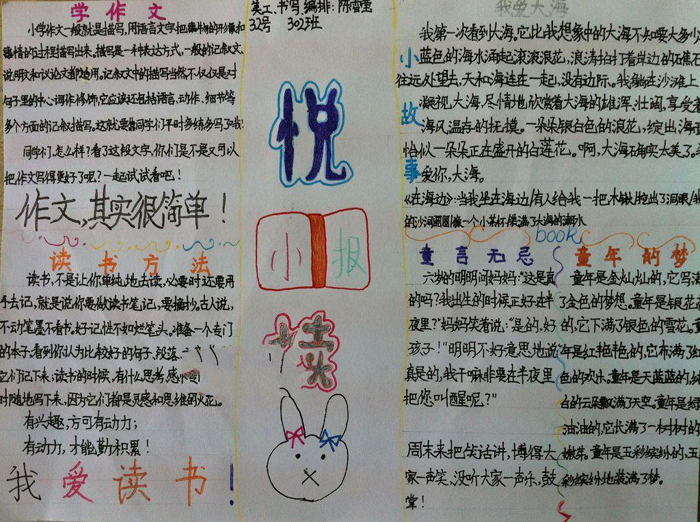 讀書(shū)手抄報(bào)圖片，悅讀