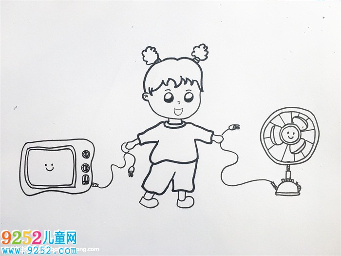 節(jié)約用電怎么畫