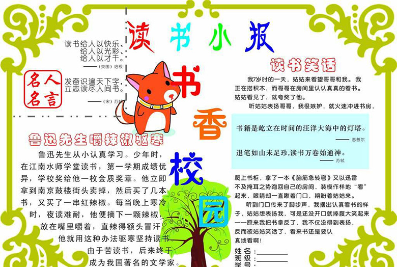 讀書小報，書香校園圖片