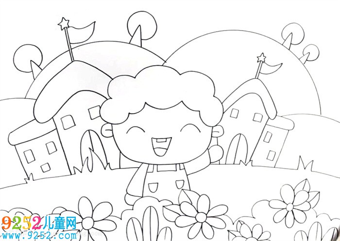 文明校園怎么畫