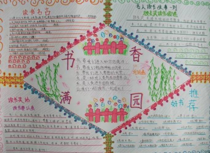 讀書(shū)手抄報(bào)，書(shū)香滿園