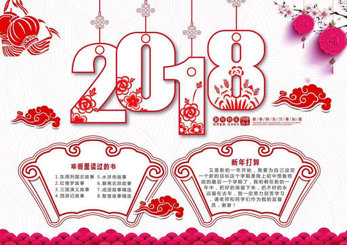 2018年新學(xué)期手抄報(bào)圖片，新年打算