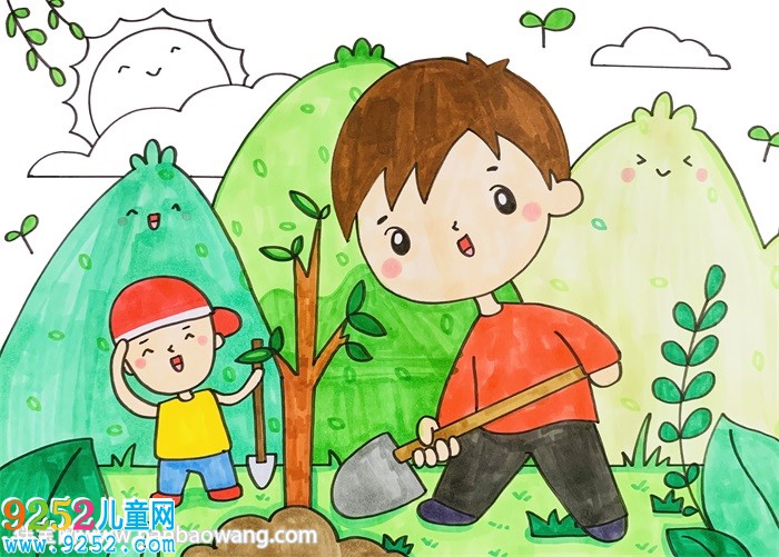 綠水青山就是金山銀山<a href=http://www.inspiredelm.com/ertonghua/ target=_blank class=infotextkey>兒童畫</a>
