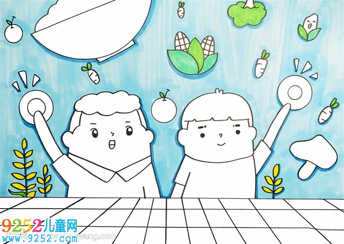 反對(duì)浪費(fèi)宣傳畫(huà)