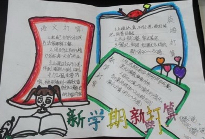 開(kāi)學(xué)手抄報(bào)，新學(xué)期新打算