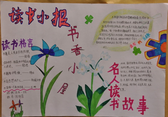 小學生讀書手抄報圖片，書香小屋