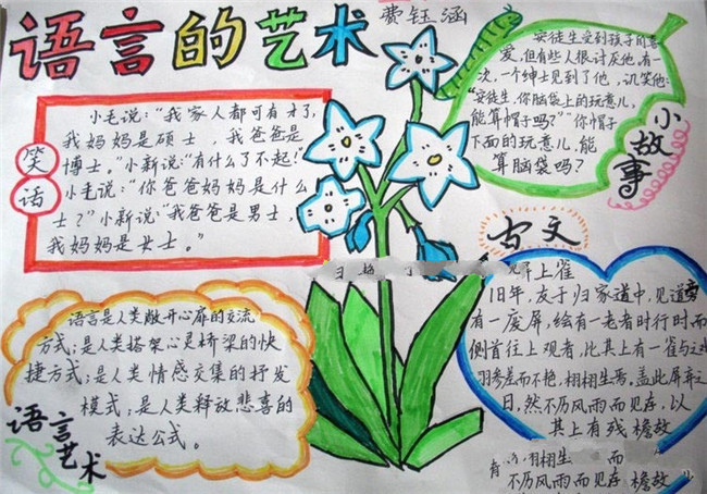 讀書手抄報，語言的藝術(shù)手抄報