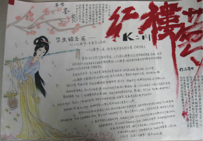 四大名著手抄報，讀紅樓夢有感