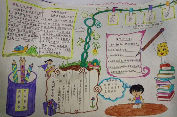 關(guān)于讀書的手抄報(bào)圖片，養(yǎng)成讀書好習(xí)慣