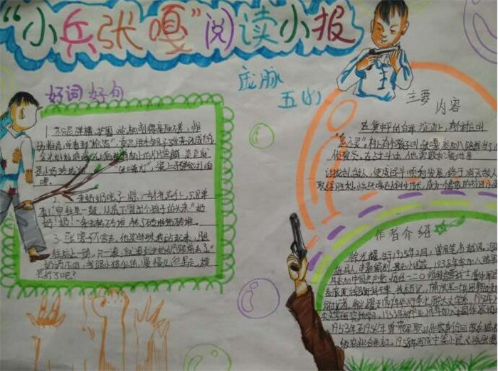 讀書(shū)手抄報(bào)，小兵張嘎知識(shí)小報(bào)