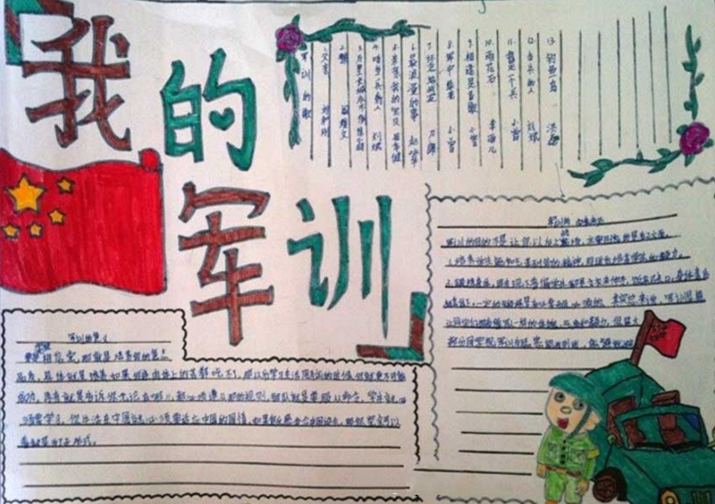 軍訓(xùn)手抄報(bào)，我的軍訓(xùn)