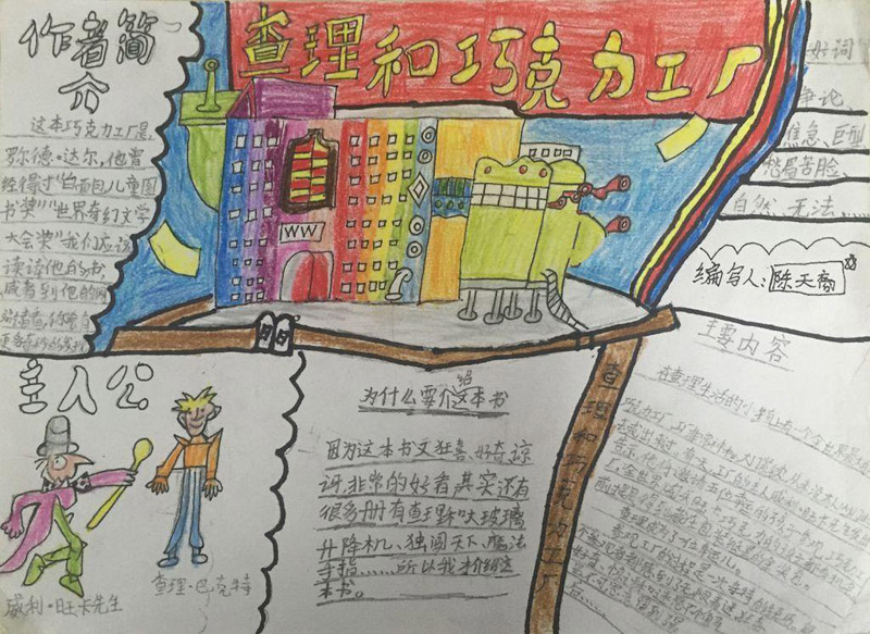 暑假讀書手抄報，查理和巧克力工廠