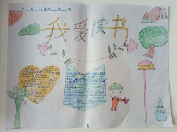 我愛閱讀手抄報(bào)圖片，我愛讀書