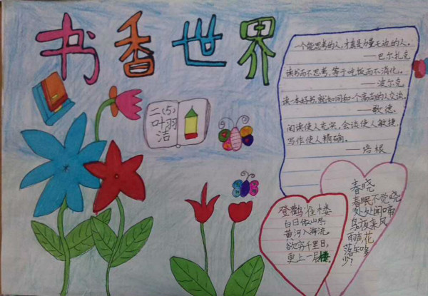 讀書手抄報，書香世界