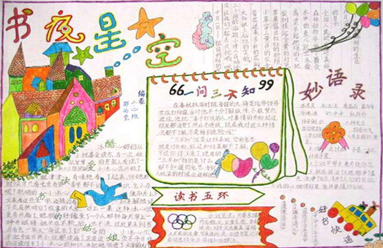 好看的讀書手抄報(bào)，書夜星空