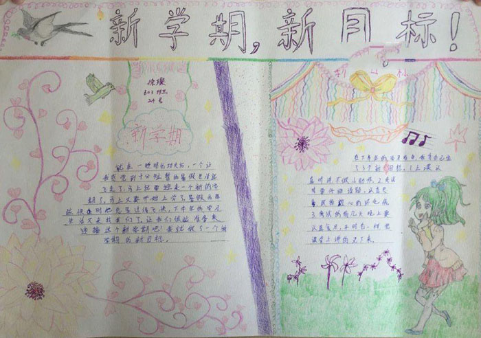 2020年新學(xué)期手抄報(bào)圖片，新學(xué)期新目標(biāo)