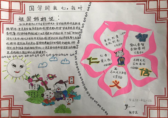 國學(xué)經(jīng)典手抄報圖片，仁義禮智信