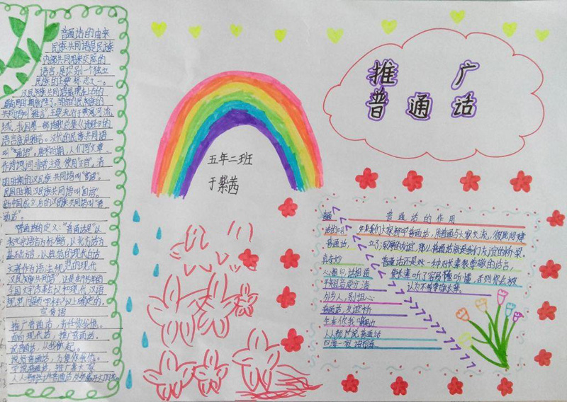 關(guān)于推廣普通話的手抄報(bào)，普通話的由來