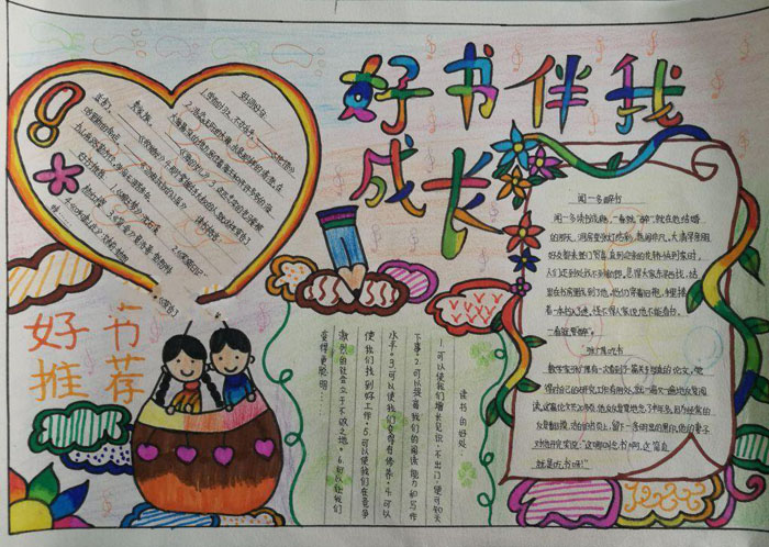 我愛閱讀手抄報(bào)圖片，好書伴我成長