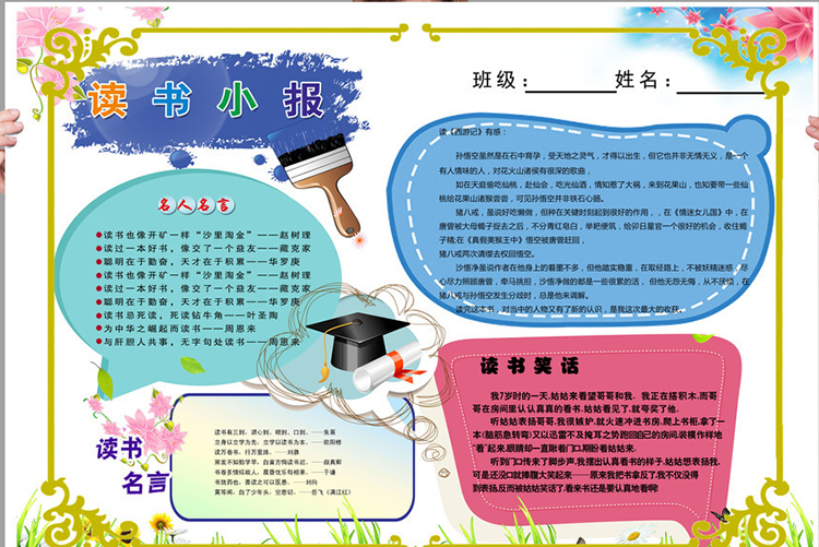 好看的讀書小報(bào)手抄報(bào)