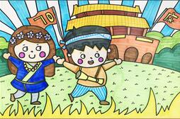建國70周年為主題的創(chuàng)意畫