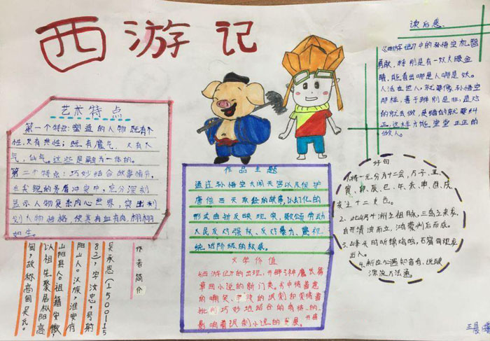 小學(xué)生西游記手抄報(bào)，西游記讀后感