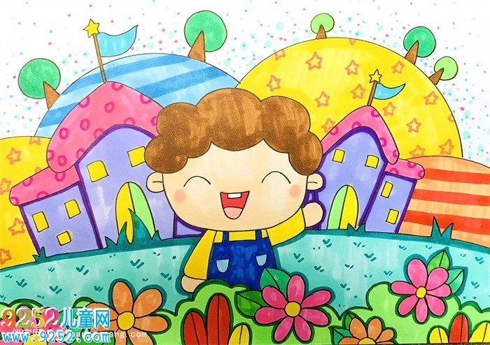 文明校園怎么畫