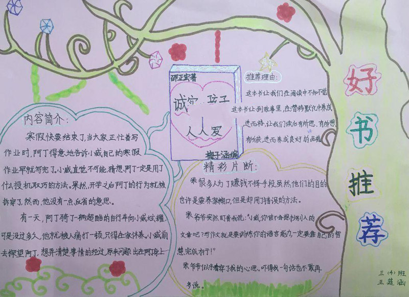 暑假讀書手抄報，誠實的孩子人人愛