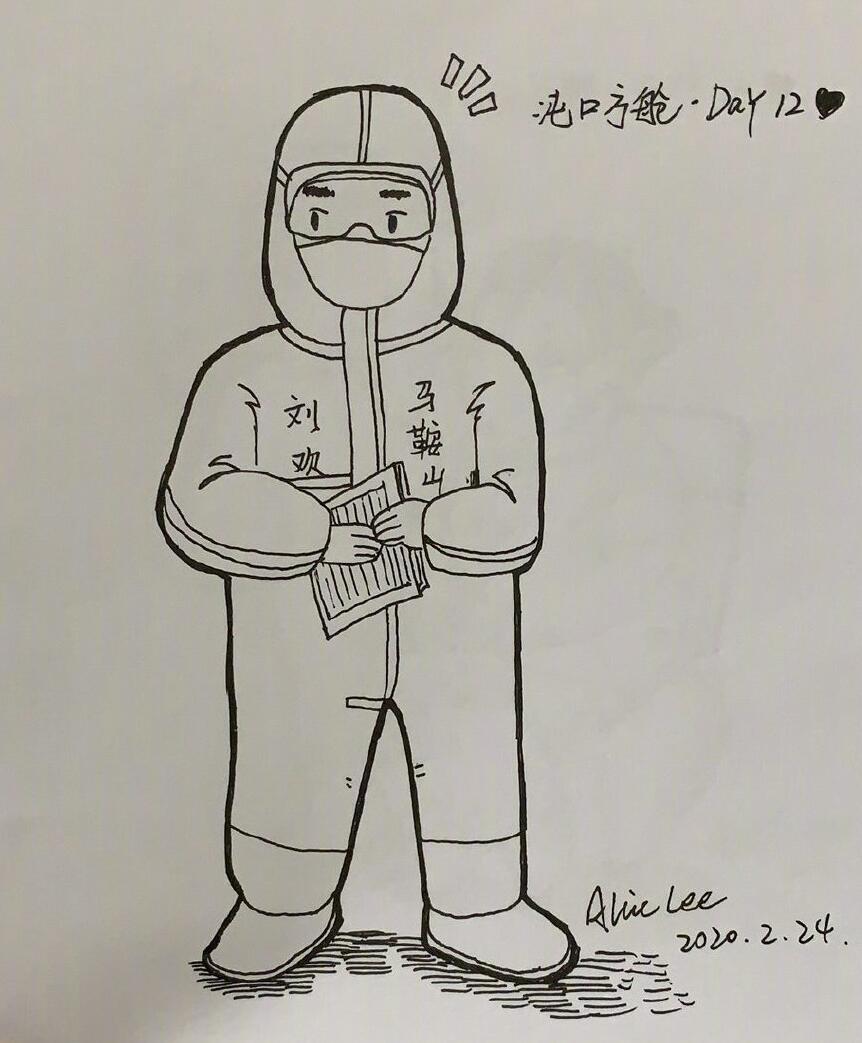 抗擊疫情醫(yī)護人員漫畫手繪，手繪漫畫記錄方艙醫(yī)護日常